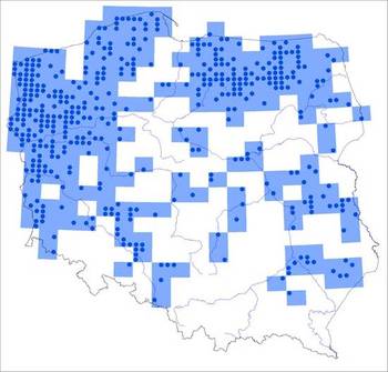 Mapa zasięgu referencyjnego bielika