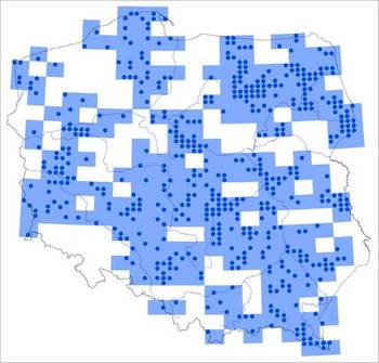 Mapa zasięgu referencyjnego Caprimulgus europaeus